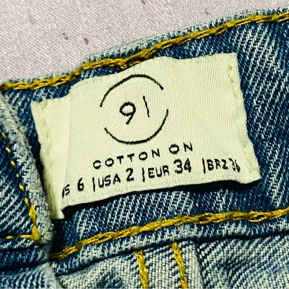 COTTON ON High Rise Flashback Denim Short in Heritage Light Blue Sz 2 Summer - Picture 4 of 8